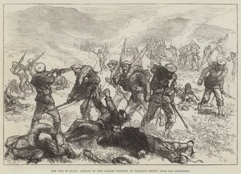 De Oorlog in Spanje, Aanval op de Carlist Positie van Santiago Mendi, nabij San Sebastian